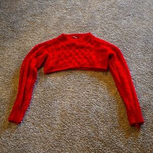 Super cute red crop sweater